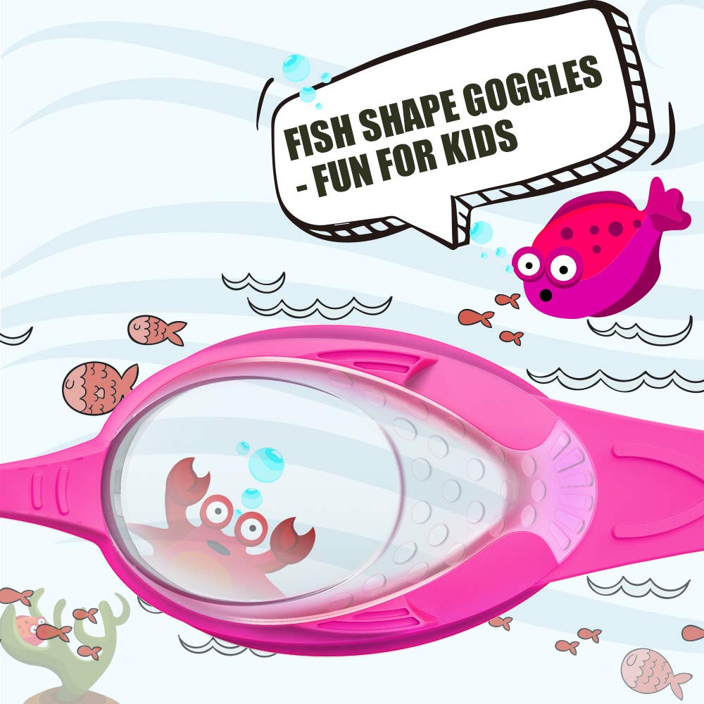 Outdoormaster Kids Swim Goggles 2 Pack - Quick Adjustable Strap Swimming Goggles For Kids - E