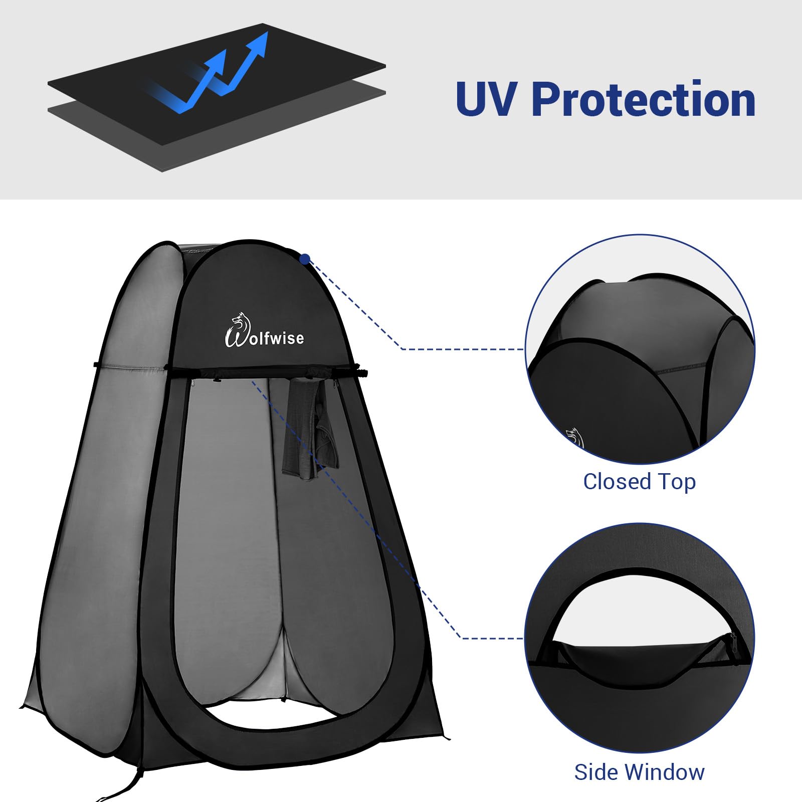 Wolfwise Pop Up Changing Tent For Beach, Camping Portable Shower Tents, Outdoor Privacy Bathroom, Change Dressing Clothes Porta