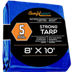 Comfitwear 8X10 Blue Poly Tarp Cover, Water Proof Tent Shelter Camping Rv Boat Tarpaulin