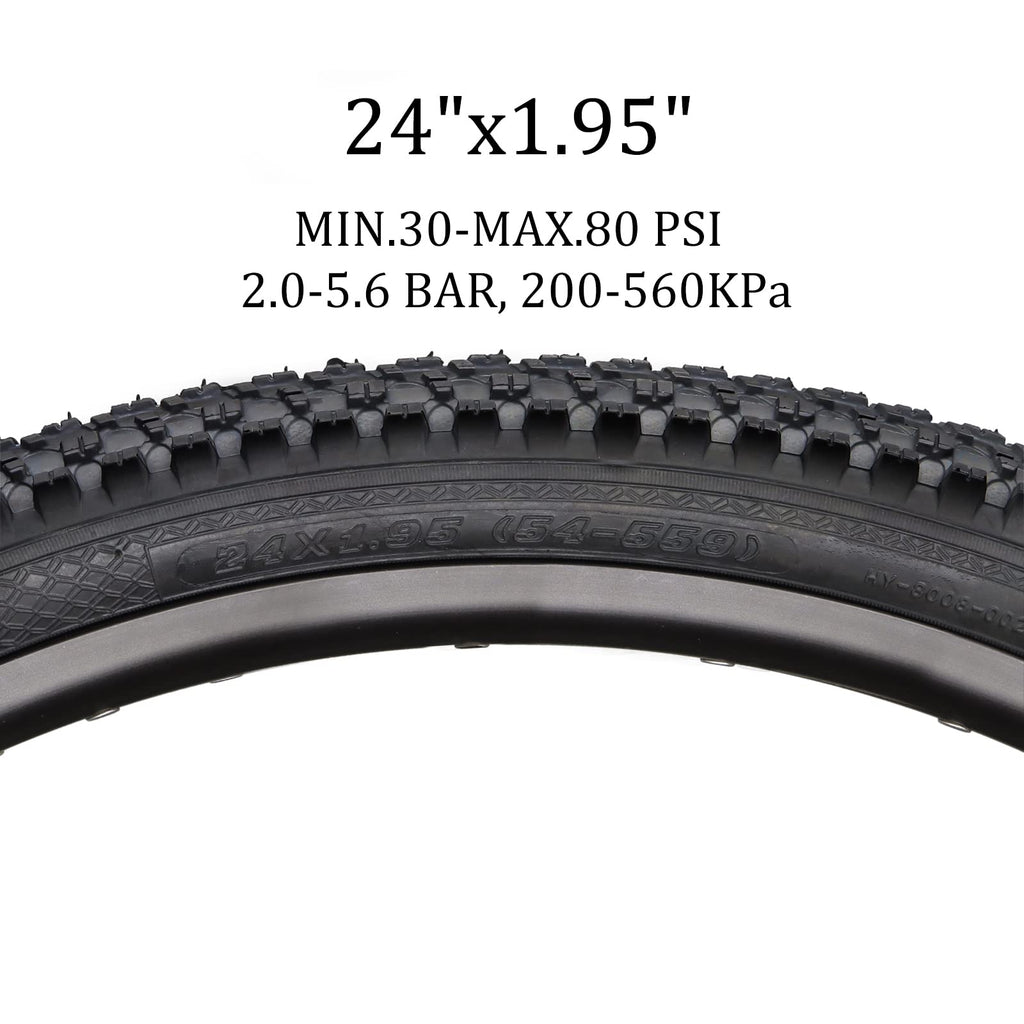 Hycline Bike Tire,24X1.95-Inch Folding Replacement Tire For Mtb Mountain Bicycle-Black