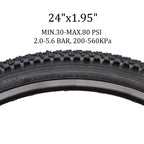 Hycline Bike Tire,24X1.95-Inch Folding Replacement Tire For Mtb Mountain Bicycle-Black
