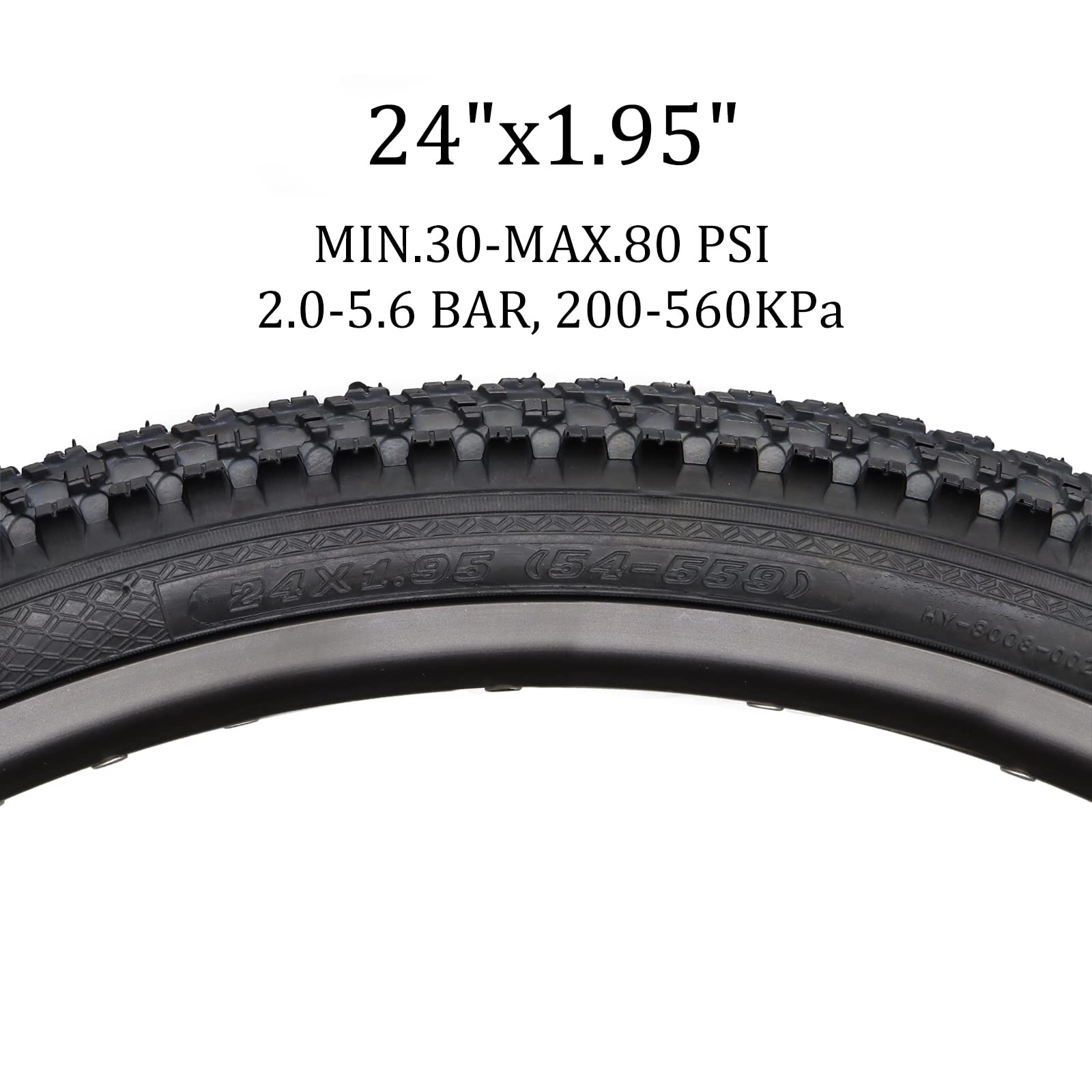 Hycline Bike Tire,24X1.95-Inch Folding Replacement Tire For Mtb Mountain Bicycle-Black