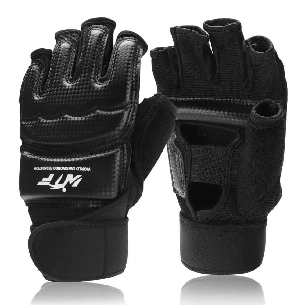 Punch Bag Training Gloves, Langray Taekwondo Karate Gloves For Sparring Martial Arts Boxing Training For Adults And Kids,Black S