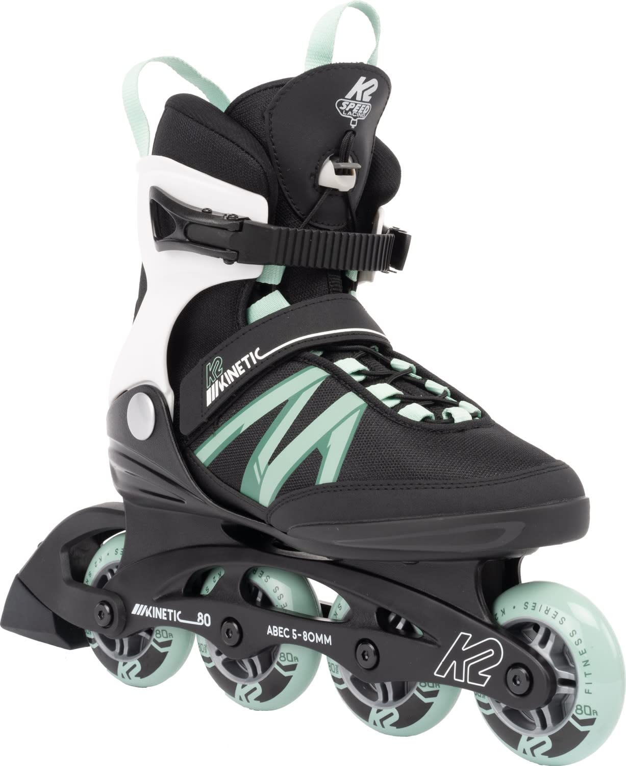 K2 Kinetic 80 Pro Sage Womens Inline Skates - Black/Sage / 10.0