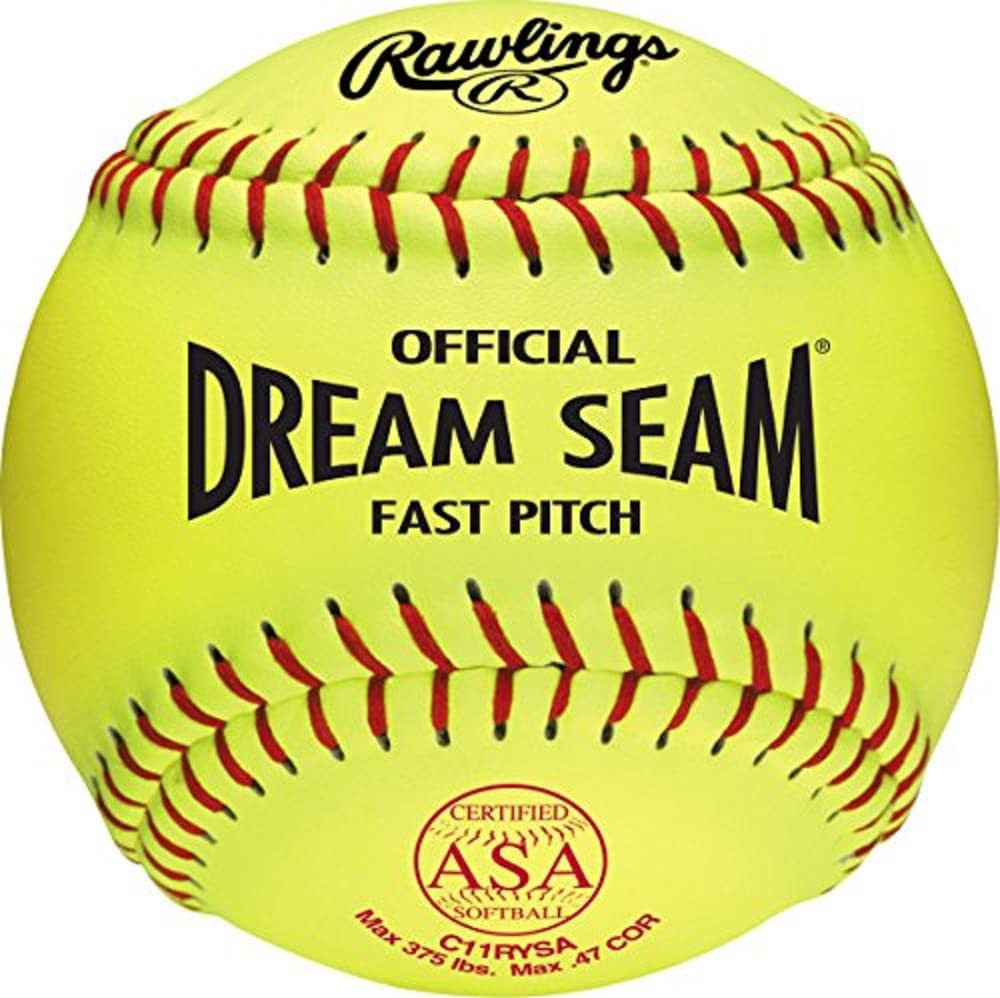 Rawlings | Official Dream Seam Fastpitch Softballs | 11'' Usa / Asa | Synthetic Cover C11Rysa | 12 Count