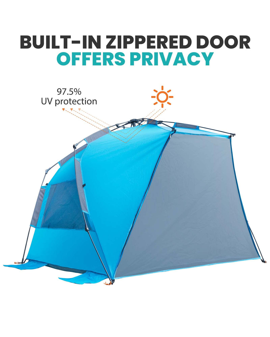 Outdoormaster Pop Up Beach Tent For 4 Person - Easy Setup And Portable Beach Shade Sun Shelter Canopy With Upf 50+ Uv Protection