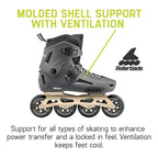 Rollerblade Lightning 90 Men'S Urban Inline Skate, Anthracite And Taupe