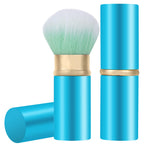 Falliny Retractable Kabuki Makeup Brushes, Travel Mini Face Blush Brush, Portable Powder Brush With Cover For Blush, Bronzer, Bu