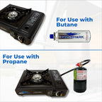 Dual Fuel Propane Or Butane Portable Stove | 12,000 Btus | Camping Stove | Outdoor Cooking And Emergency Kit | Propane Hose And