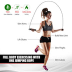 Synergee Jet Black Speed Jump Rope - (2) Adjustable 10 Ft Cable - Steel Ball Bearings - For Crossfit, Mma, Boxing & Fitness, Ant