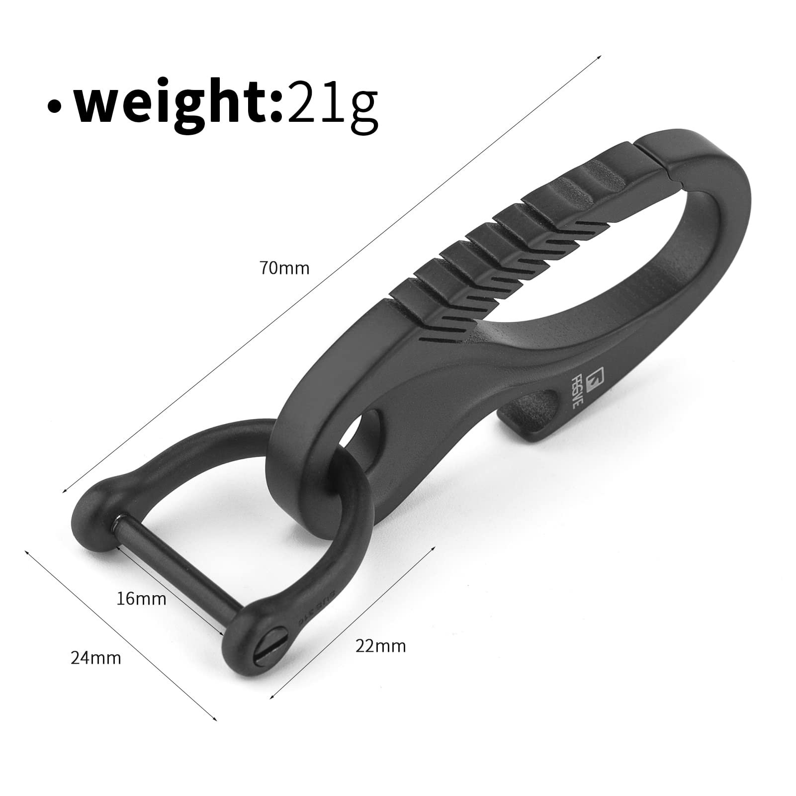 Tisur Titanium Keychain Carabiner Clip, Key Fob Holder, Quick Release D Ring Keychain Heavy Duty Bottle Opener Keychain Car Key