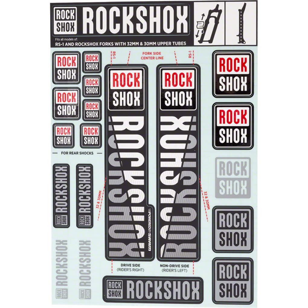 Rockshox Decal Kit, 30/32Mm, White Color Matching