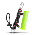 OVOVFANY Scuba Diving Lanyard, Heavy Duty Stainless Steel Spring Coiled Lanyard with Quick Release Buckle and Dive Flag Webbing 