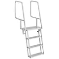 VEVOR Flip-Up Dock Ladder, 4-Step, Heavy-Duty Aluminum Alloy Pontoon Boat Swim Ladder, with Non-Slip Wide Steps, 350 lbs Weight 