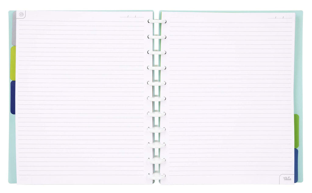 Talia Discbound Notebooks, Planner, Customizable, (Summer Blue, Letter (85In X 11In))