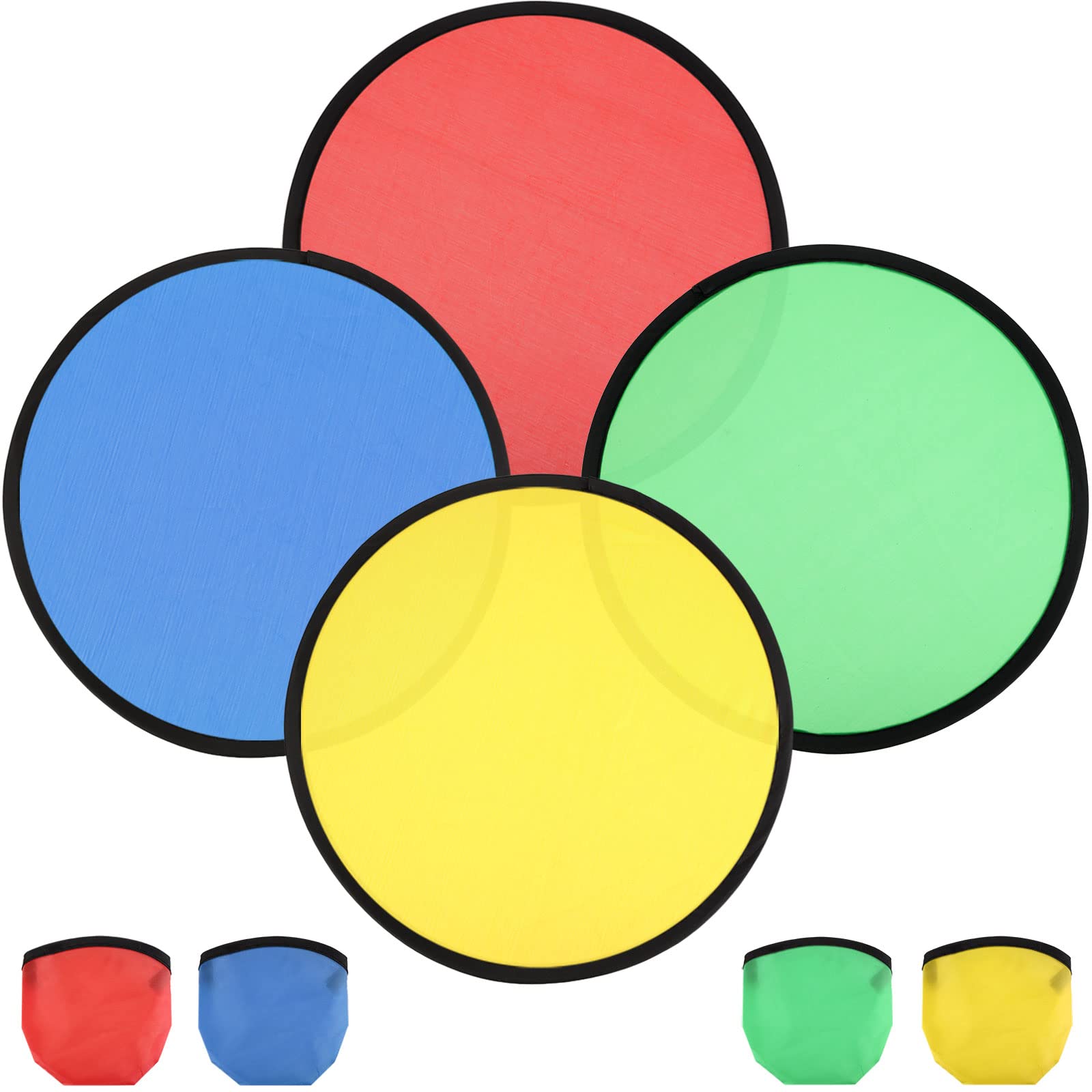 Norme Folding Pocket Toy Set Foldable Flying Disc With Bag Fun Birthday Party Favors Summer Outdoor Activity Game (Color 2, 24 P