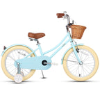 Glerc Little Molly 18 Inch Kids Bike, Retro Cruiser Girls Bike for Children Ages 5-9 Years Old, Kids Bicycle with Wicker Basket