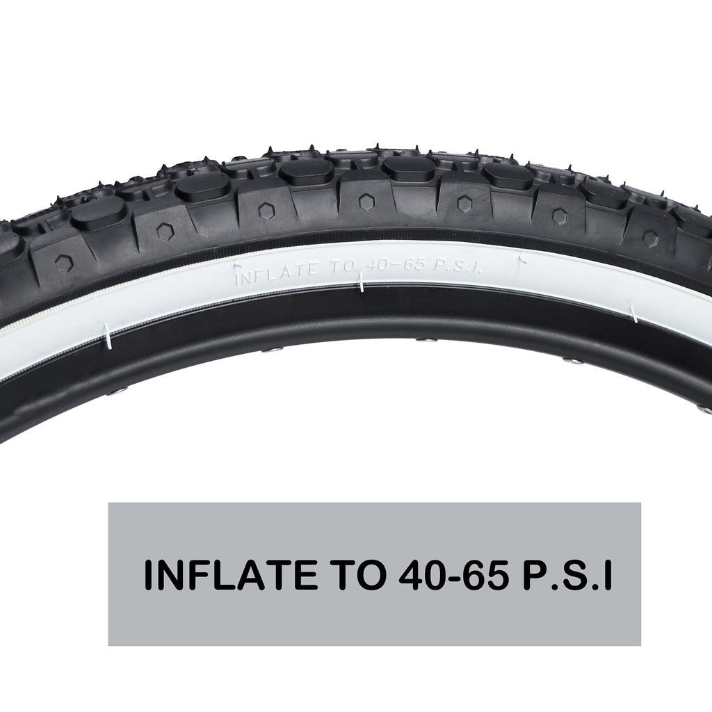Mohegia Bike Tire,26'' X 2.125'' Folding Beach Cruiser Bicycle Replacement Tires/White Side Wall