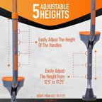 Flybar Maverick Walking Stilts for Kids - 5 Adjustable Heights, Sturdy, Easy Assembly, Wide Non-Slip Rubber Bottom Tip, Foam Gri