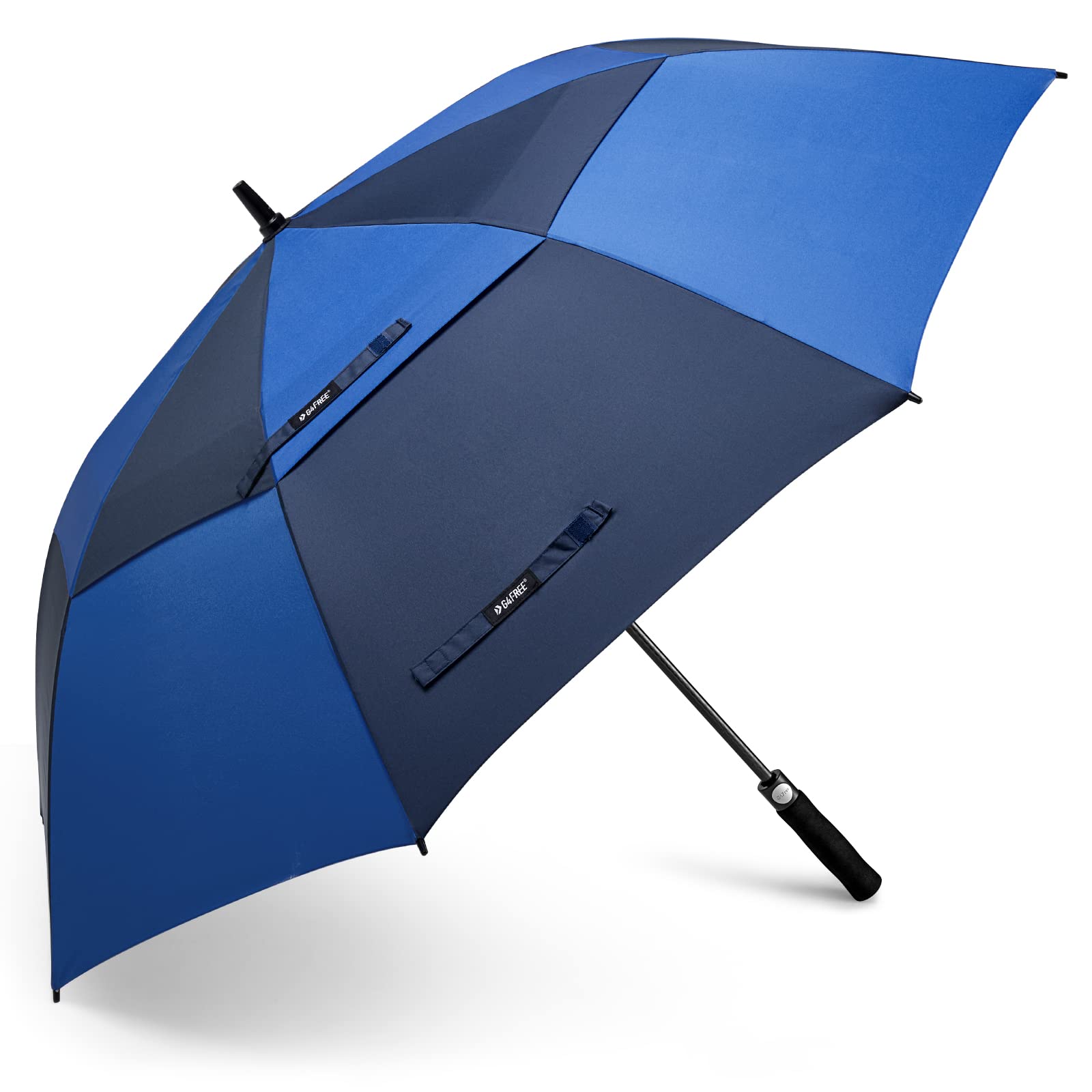 G4Free 68 Inch Automatic Open Golf Umbrella Double Canopy Extra Large Oversize Windproof Waterproof Stick Umbrellas(Dark blue/Sa