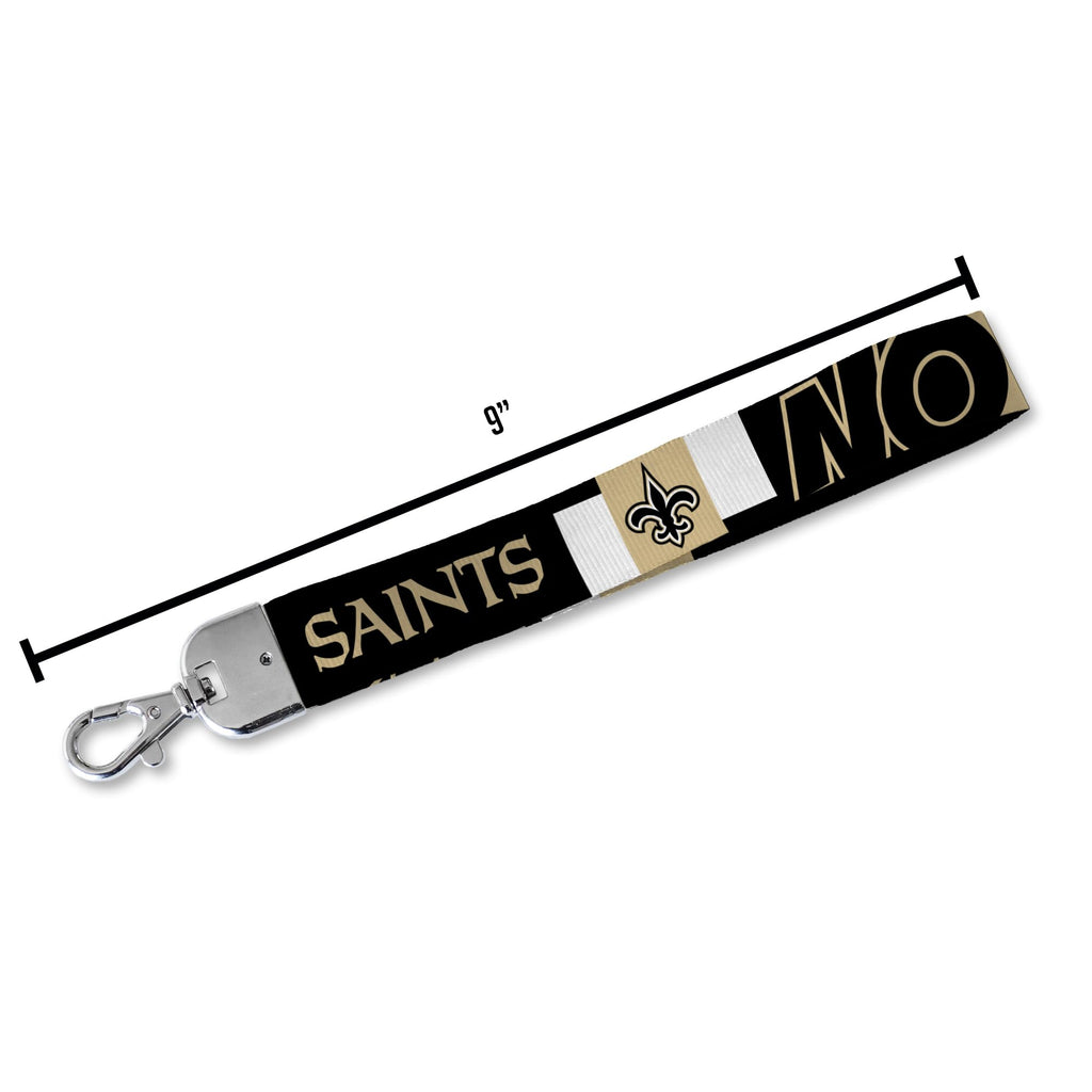 Rico Industries Nfl Football New Orleans Saints Standard Wrist Lanyard Key Chain, Cute Wristlet Strap Keychain Holder For Women