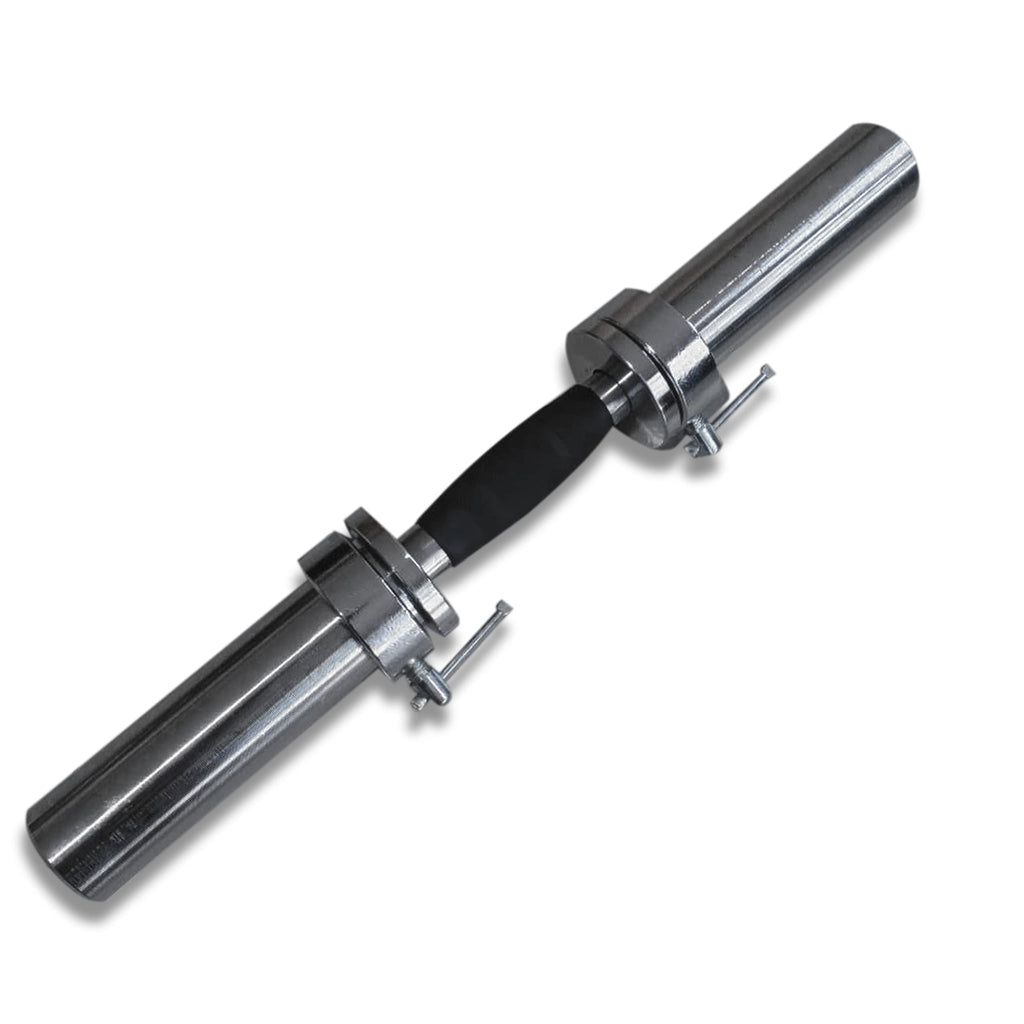 Cap Barbell Olympic Solid 20'' Dumbbell Handle With Rubber Grips, Chrome (Obis-20Mbr)