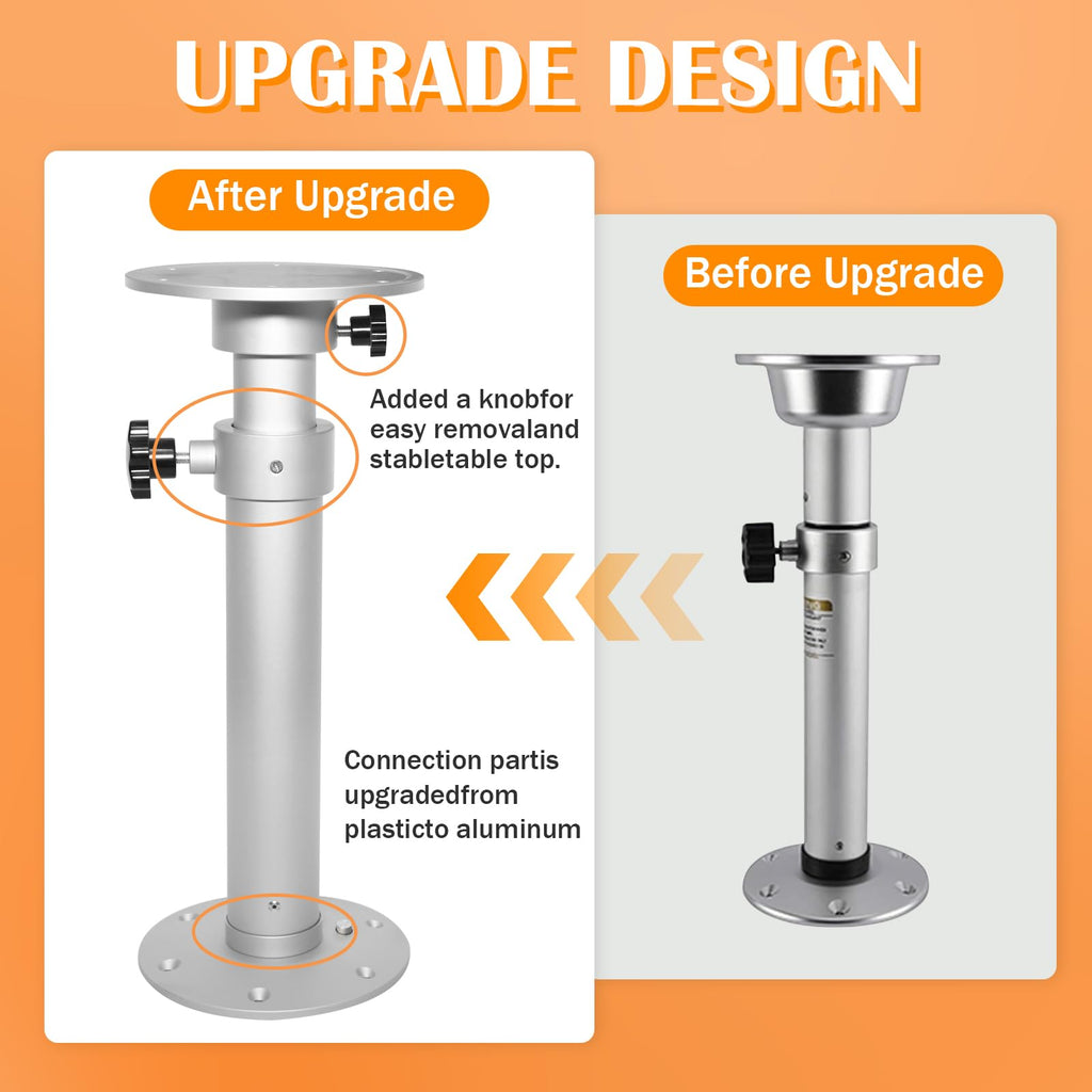 Hwhongrv Adjustable Pedestal Marine Caravan Motorhome Table Pedestal Stand Base 17.7-27 Inch Height Range For Rv Marine Boat