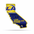 Rico Industries Nfl Football Los Angeles Rams State Shape Shape Cut Pennant - Home And Living Room D  Cor - Soft Felt Ez To Hang