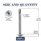 8 X 1-12 Sheet Metal Screws 100Pcs 410 Stainless Steel Truss Head Fast Self Tapping Screws By Sg Tzh
