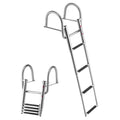 VEVOR Boat Ladder, 4 Steps Stainless Steel Telescoping Folding Swim Deck Ladder for Rear Entry Inboard, 600lbs Capacity with Wid