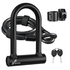 Sportneer Bike Lock Set Heavy Duty Bike U Lock With 5 Ft Security Steel Cable, 17Mm Shackle Bicycle U-Locks With Keys And Sturdy