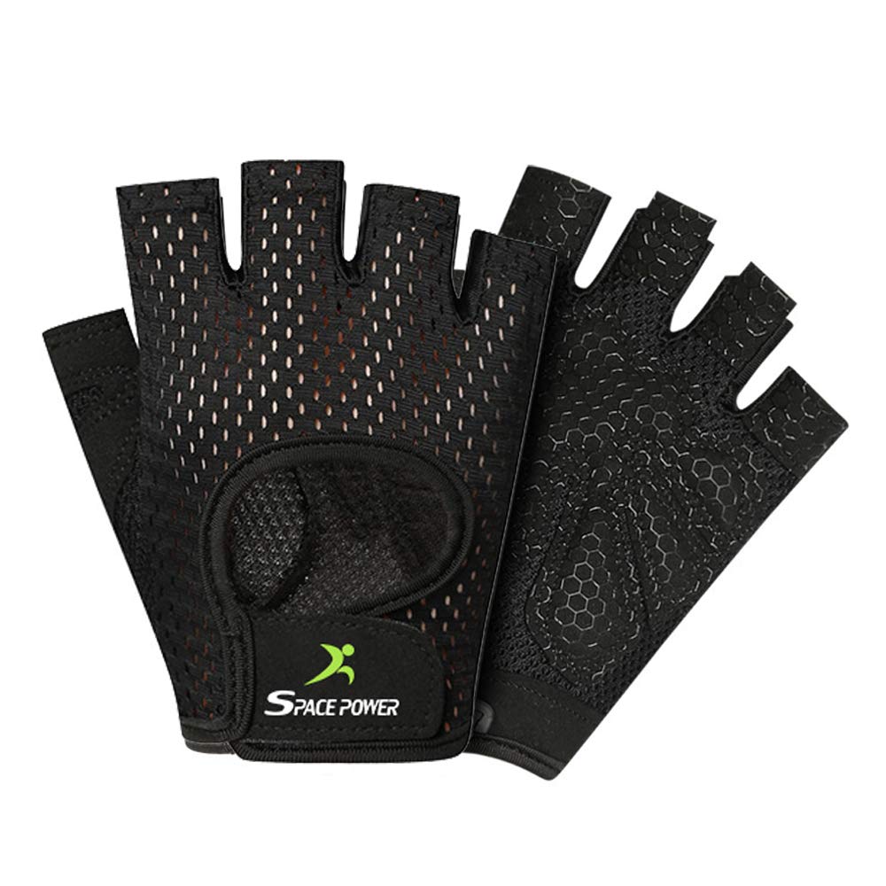 Spacepower Workout Gloves, Weight Lifting Gloves For Women&Men, Lightweight Breathable Gym Gloves For Exercise (X-Large, Black)