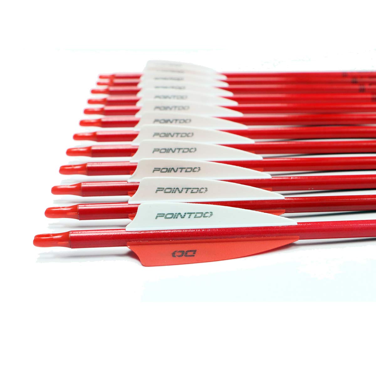 Pointdo 30Inch Carbon Arrow Fluorescence Color Targeting And Hunting Practice Arrows For Recurve And Compound Bow With Removable
