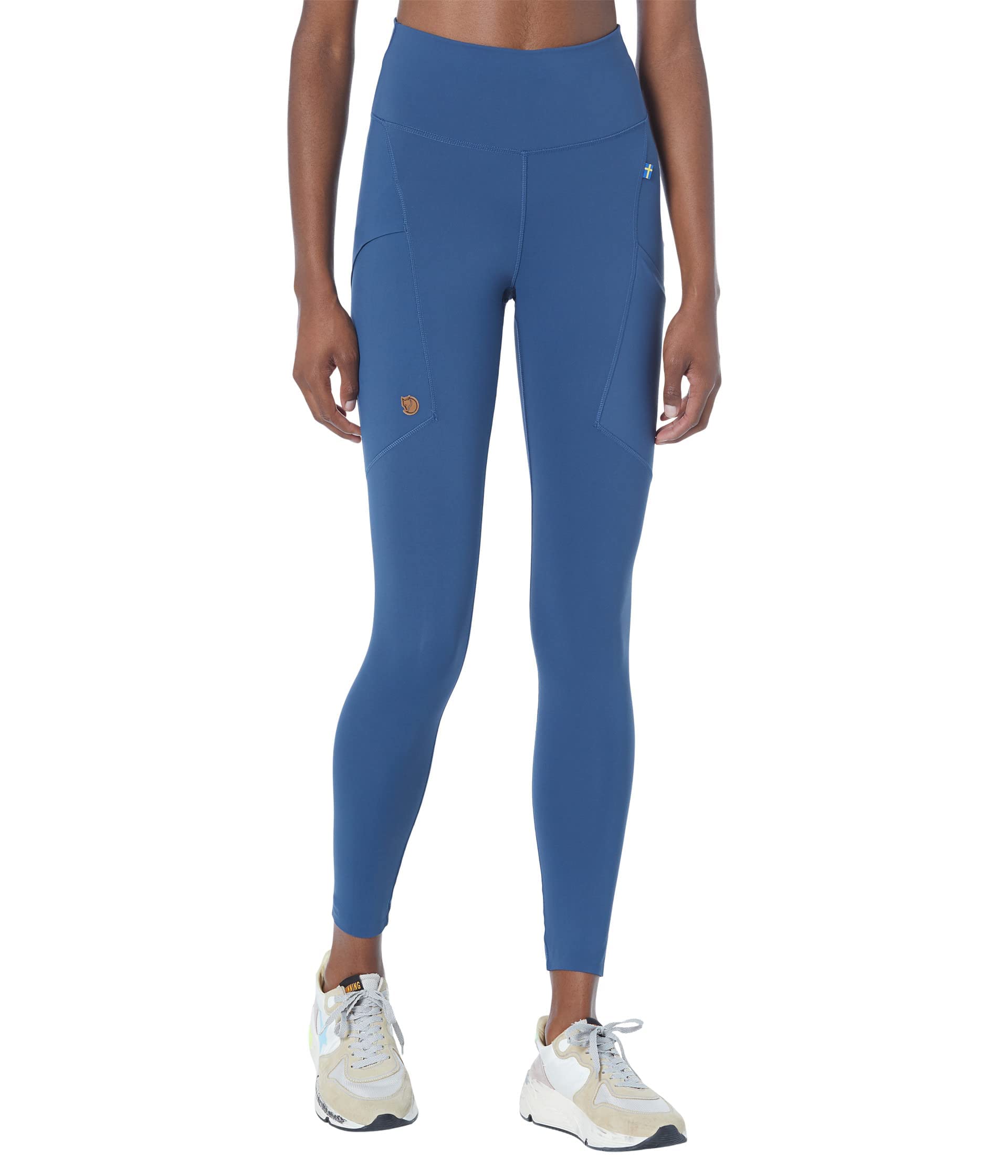 Fjllrven Abisko Womens Tights - Moisture Wicking Fabric, Lightweight, Comfortable, Stretch - Hiking, Trekking, Indigo Blue, Med