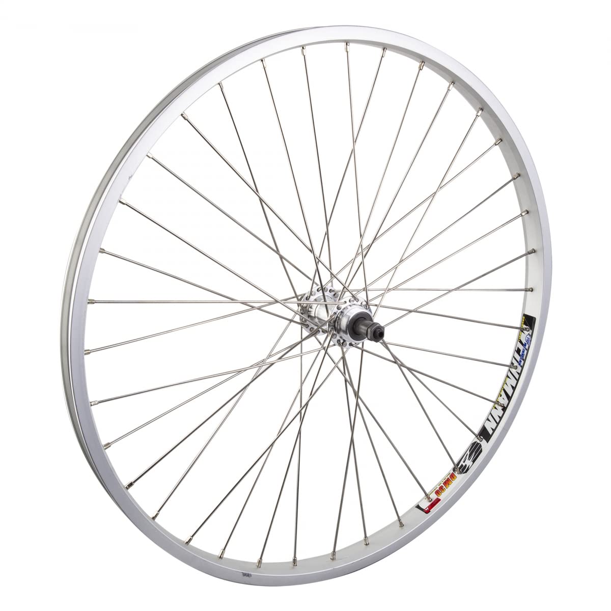 WheelMaster 26 MTB Rear Wheel - Weinmann DM30 Rim, 36H, 5/6/7-Speed Freewheel, QR, Silver