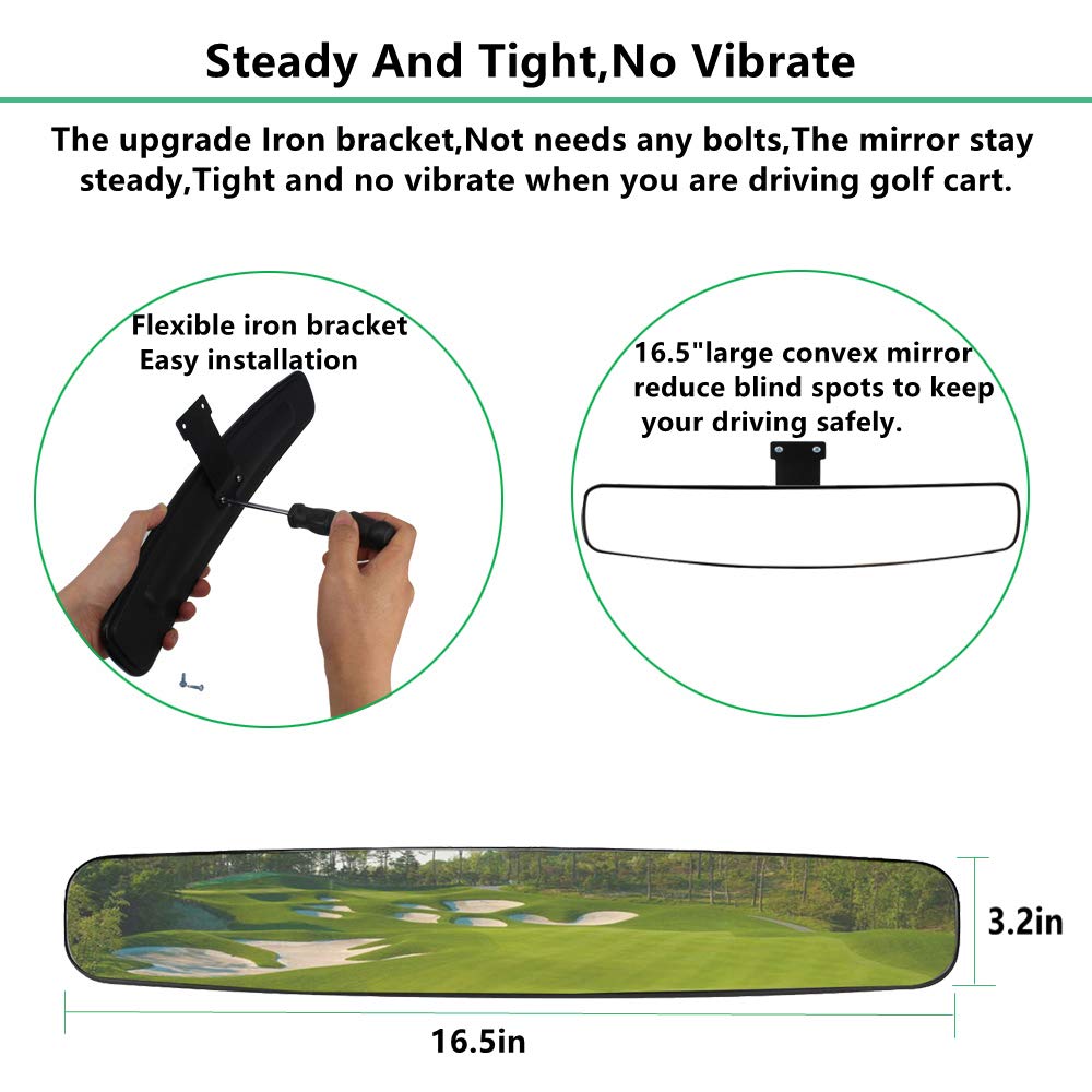 Wlood Golf Cart Side Mirror And Central Mirror (Golf Cart View Mirrors)