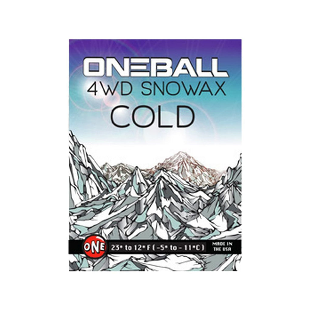 One Mfg 4Wd Snowboard & Ski Wax, 65G Bar, Oneball Wax For Cold Snow, 21F To 5F (-6C To -15C), Tropical Scent, No Fluoro