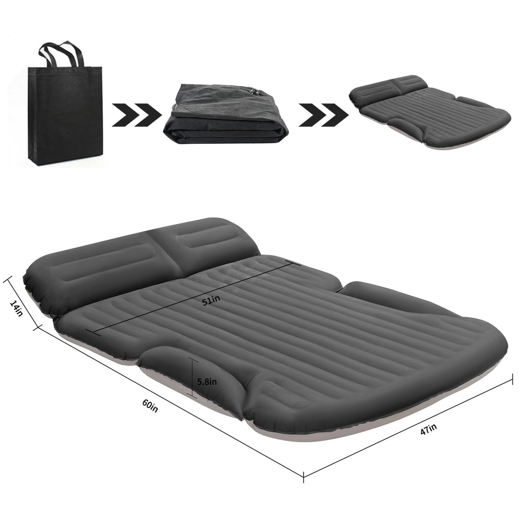 Kmz Suv Air Mattress Thickened And Double-Sided Flocking Travel Camping Bed With 2 Pillows & Electric Pump Dedicated Mobile Cush