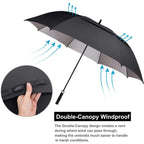 G4Free 62 Inch Extra Large Windproof Golf Umbrella Automatic Open Umbrella Double Canopy Vented Anti Uv Sun Protection Oversize