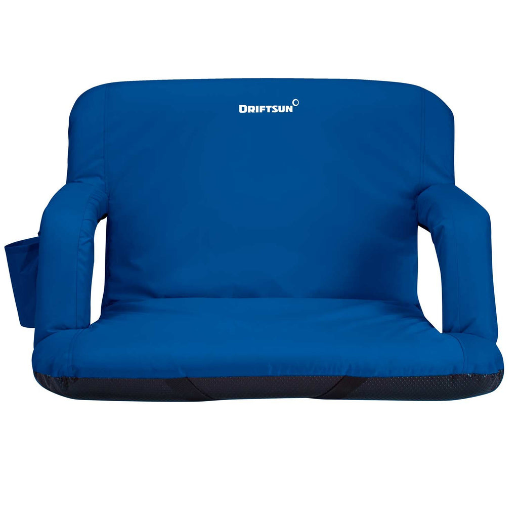 Driftsun Extra Wide Deluxe Reclining Stadium Seat, Bleacher Chair With Back Support, Folding Sport Chair Reclines Perfect For Bl
