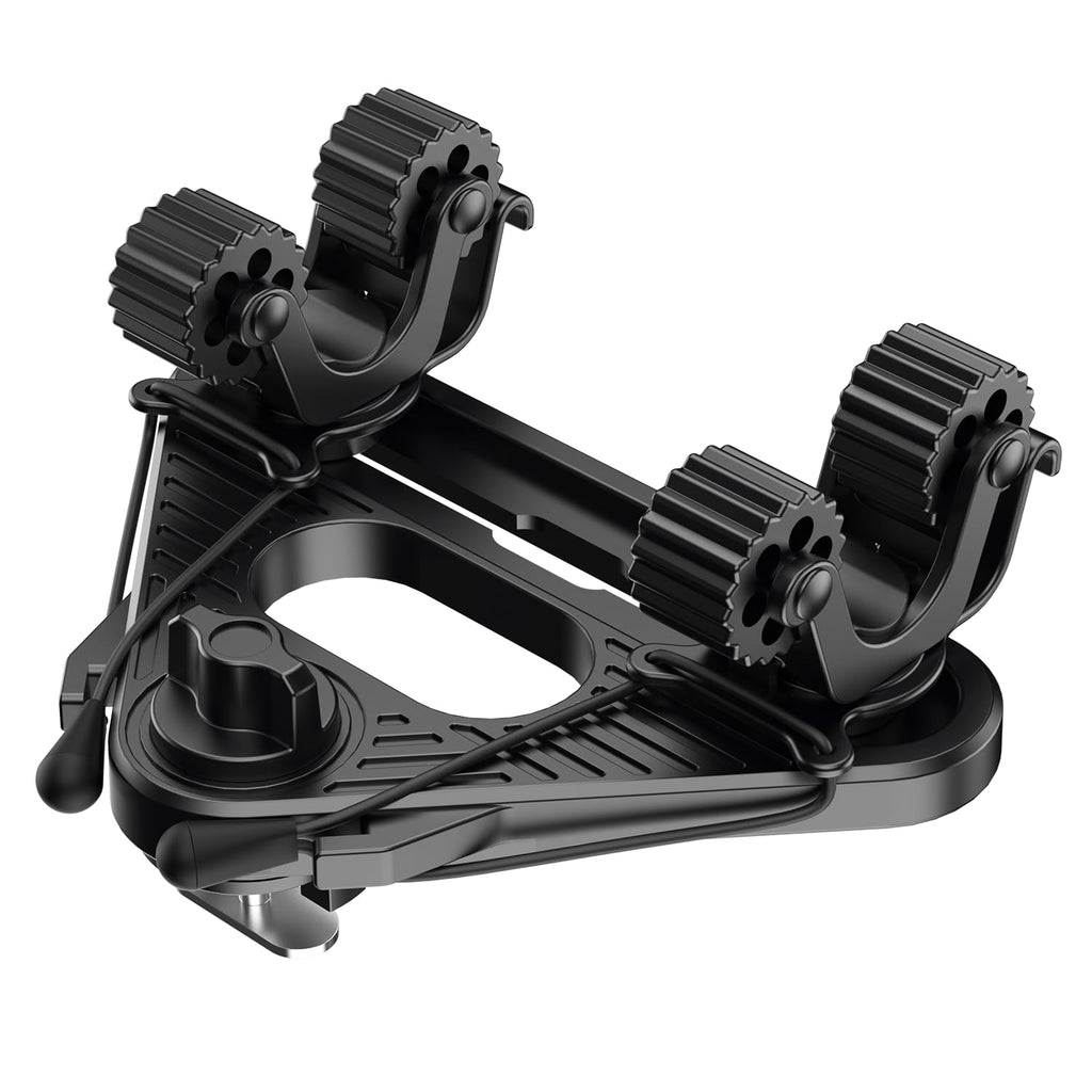 Doubleheader With Dual Kayak Paddle Holder, Kayak Paddle Holder With Two Security Tethers, Multi-Functional Dual Head Kayak Trac