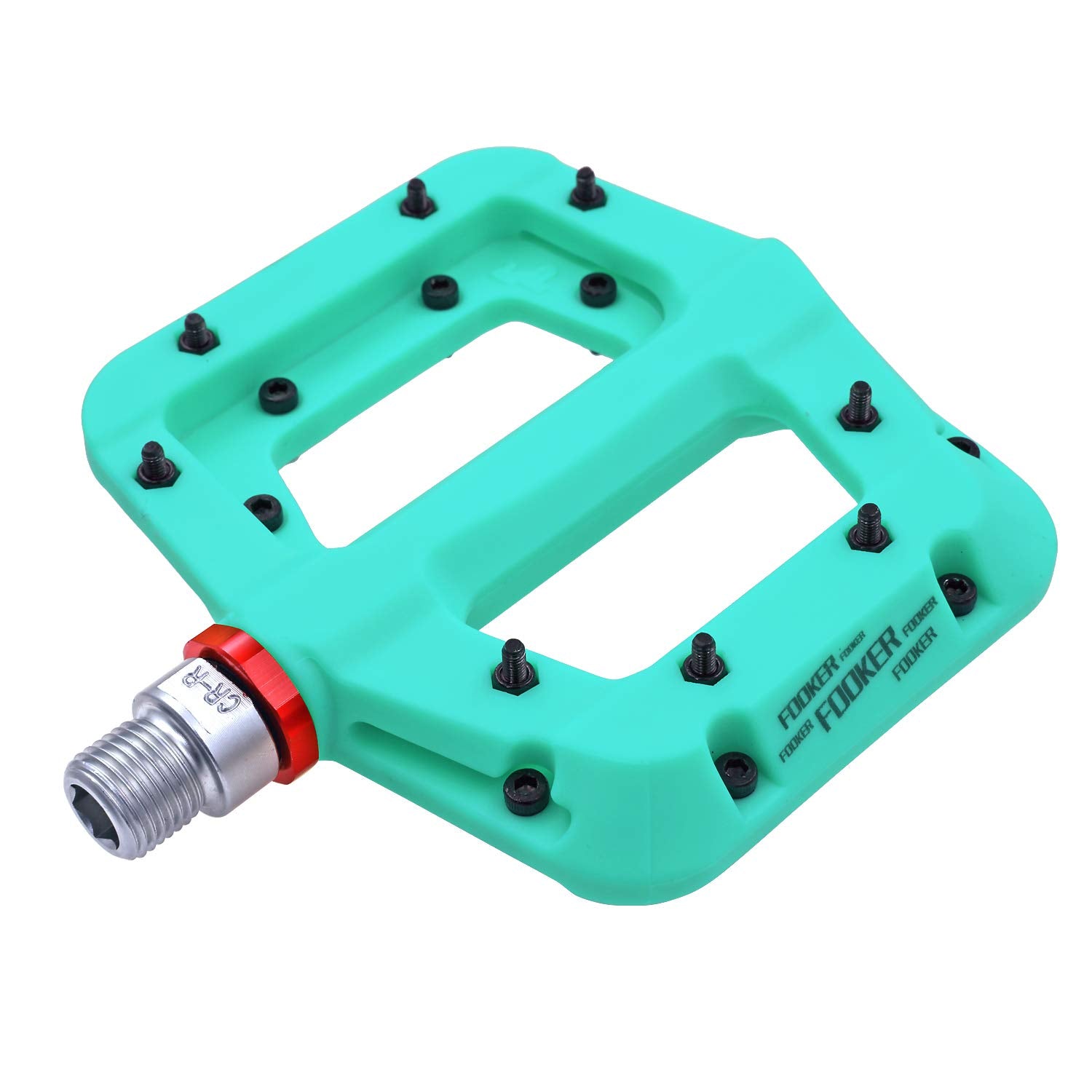 FOOKER MTB Pedals Mountain Bike Pedals 3 Bearing Non-Slip Lightweight Nylon Fiber Bicycle Platform Pedals for BMX MTB 9/16 (922-