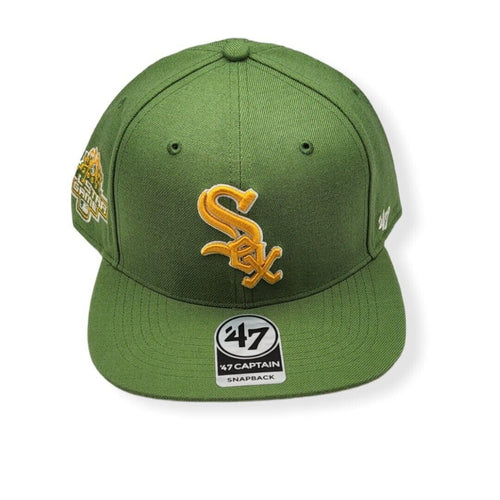 47 Chicago White Sox Fatigue Green Sure Shot Captain Adjustable Snapback Cap - Mlb Flat Bill Structured Hat