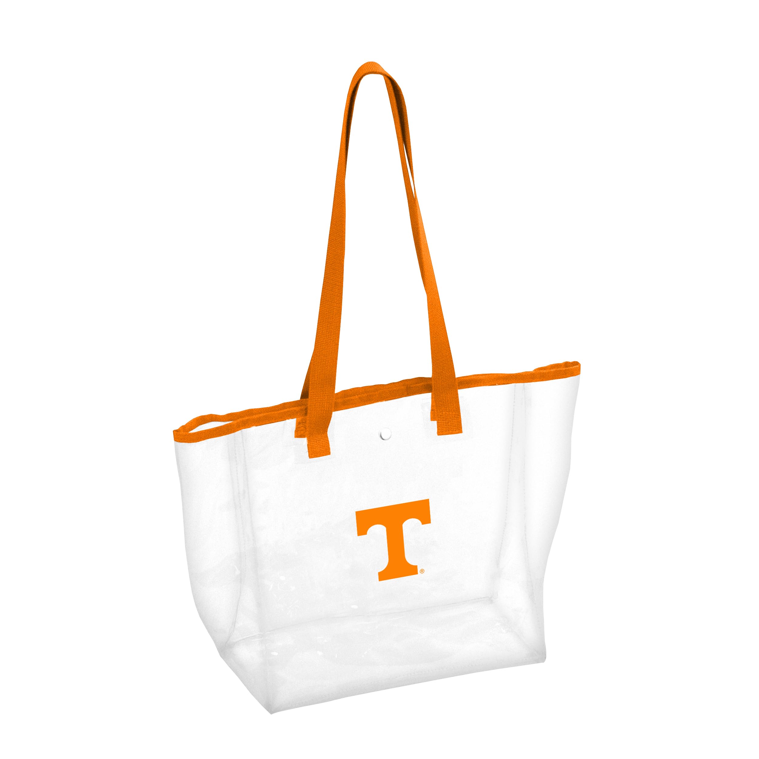 Logo Brands NCAA Tennessee Volunteers Stadium Clear Tote Bag (12 x 12 x 6) - Snap Closure, Team Color