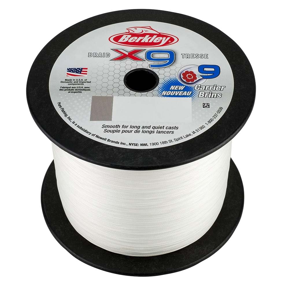Berkley X9 Braid Superline, Crystal, 80Lb Test | 100 Lbc | 45.6Kg, 2188Yd | 2000M Fishing Line, Suitable For Freshwater And Salt