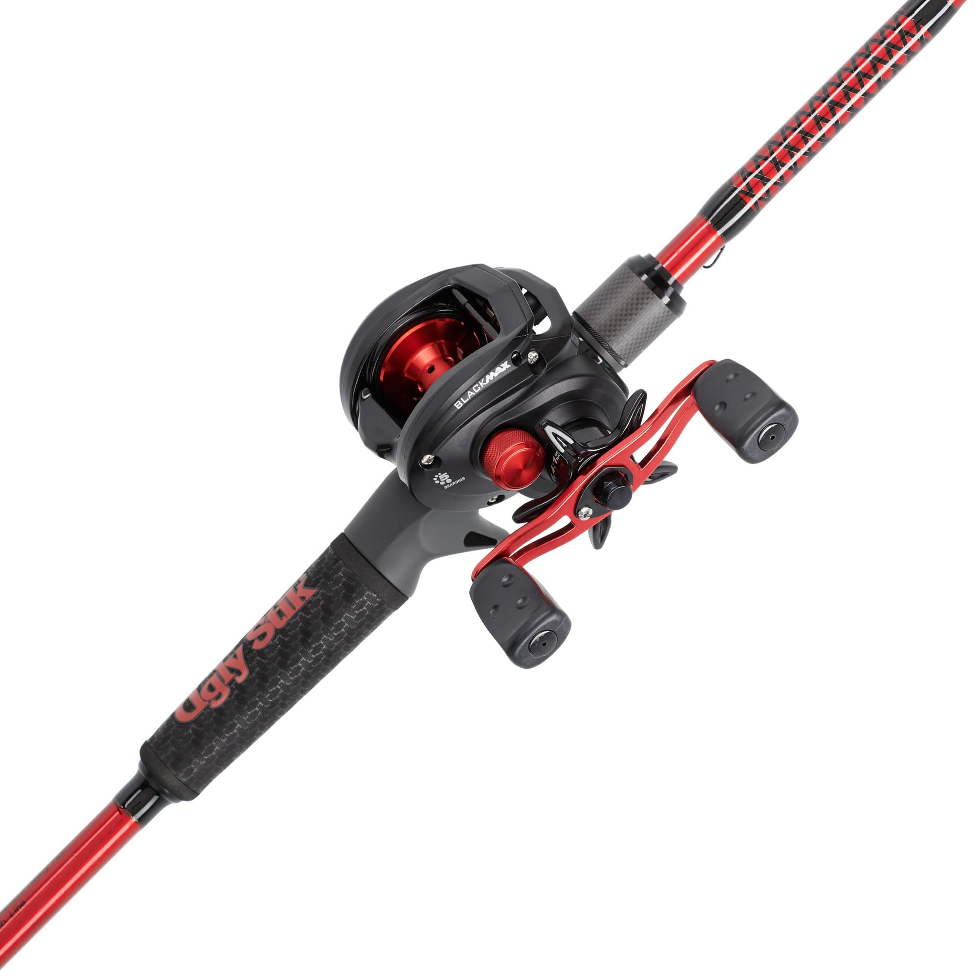 Ugly Stik 7 Carbon Baitcast Fishing Rod and Reel Casting Combo, Graphite with Graphite Tip Design, 7 1-Piece Fast Action Rod, Bl