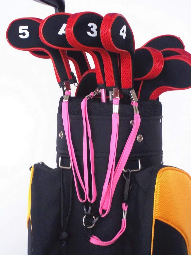 Stop Losing Golf Head Covers - A99Golf Leash Strap 4 Iii With Bag Strap (Pink)