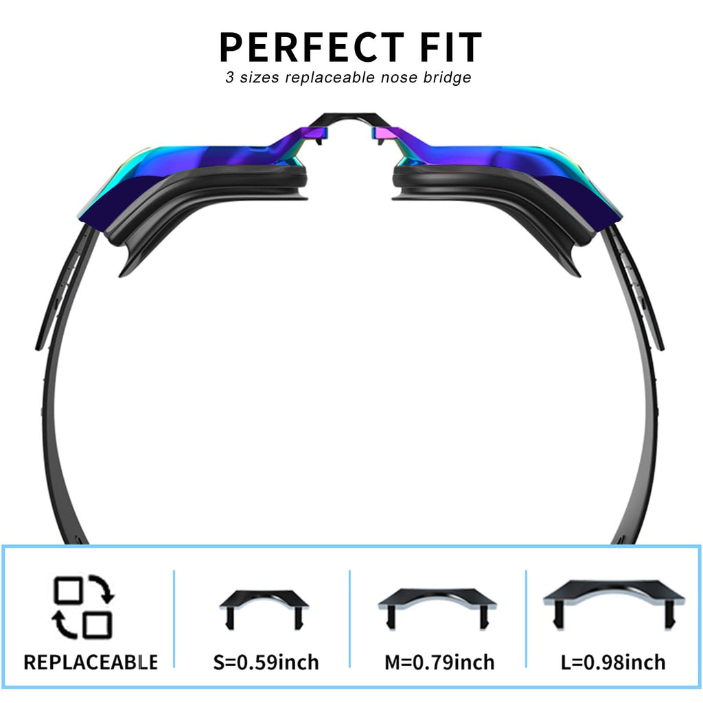 Aikotoo Adjustable Strap Nearsighted Swimming Goggles, Shortsighted Swim Goggles