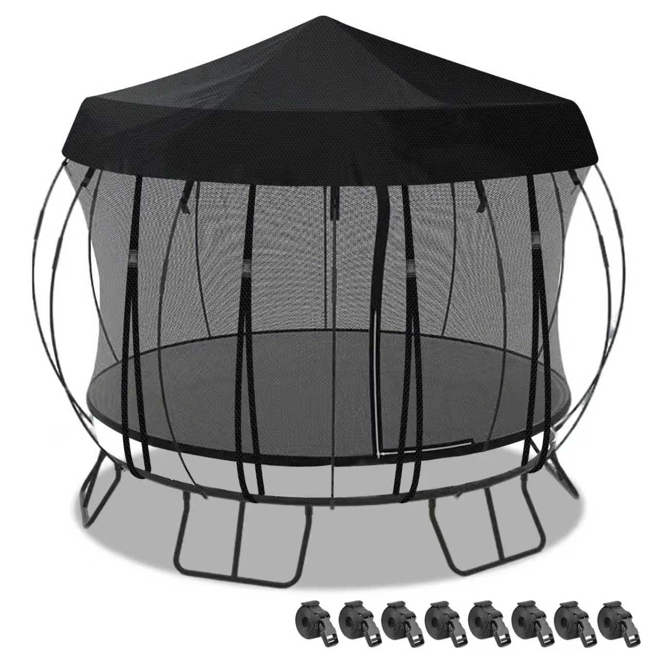 Outdoor Round Trampoline Cover (Tent Only)- 10 FT 12FT 14 Ft Trampoline Tent Sunshade Canopy, 600D Heavy-Duty Oxford Fabric with