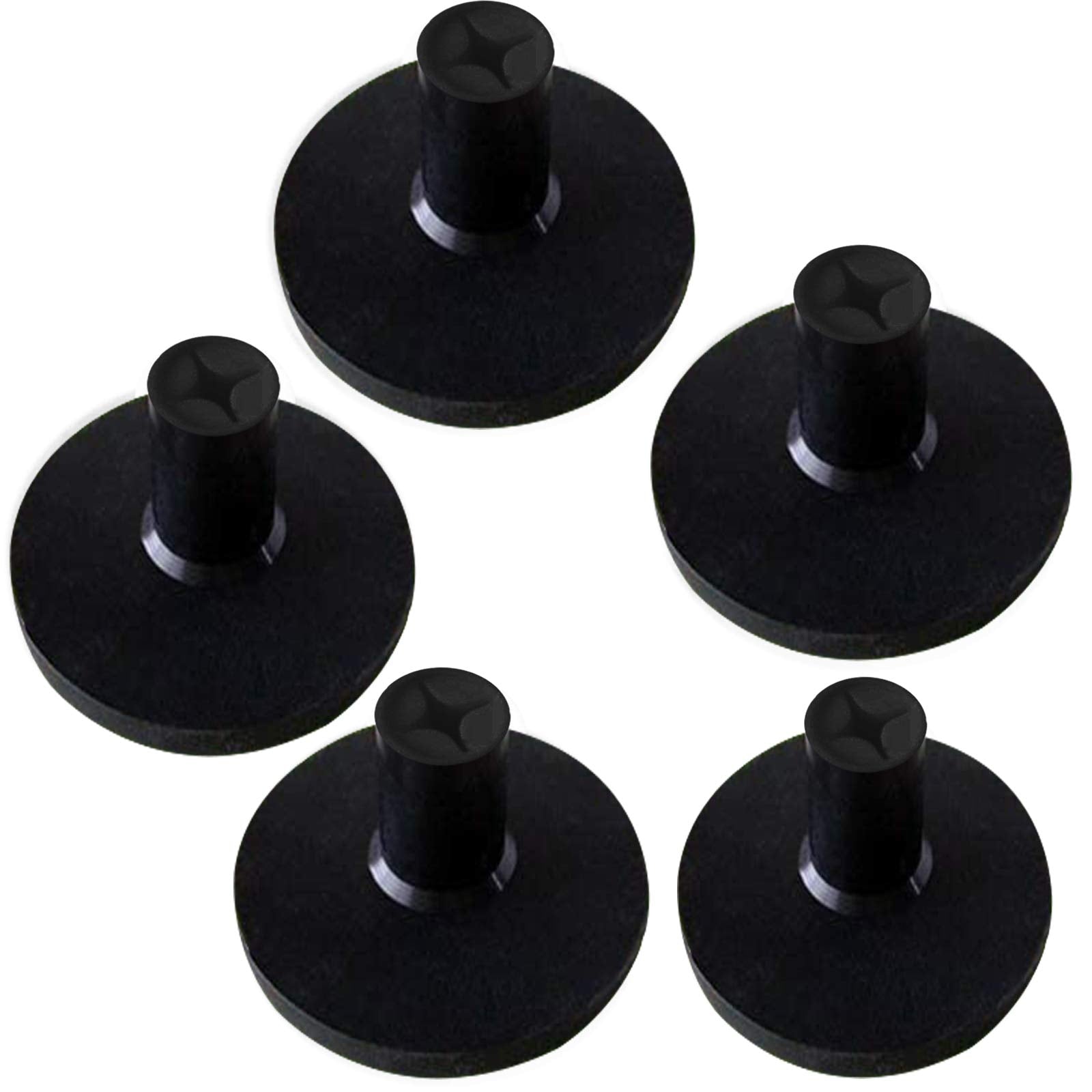 Finger Ten Golf Rubber Tee Driving Range Value 5 Pack All 2.0'' For Indoor Outdoor Practice Mat, Tee Adaptor Black Tee Holder Se